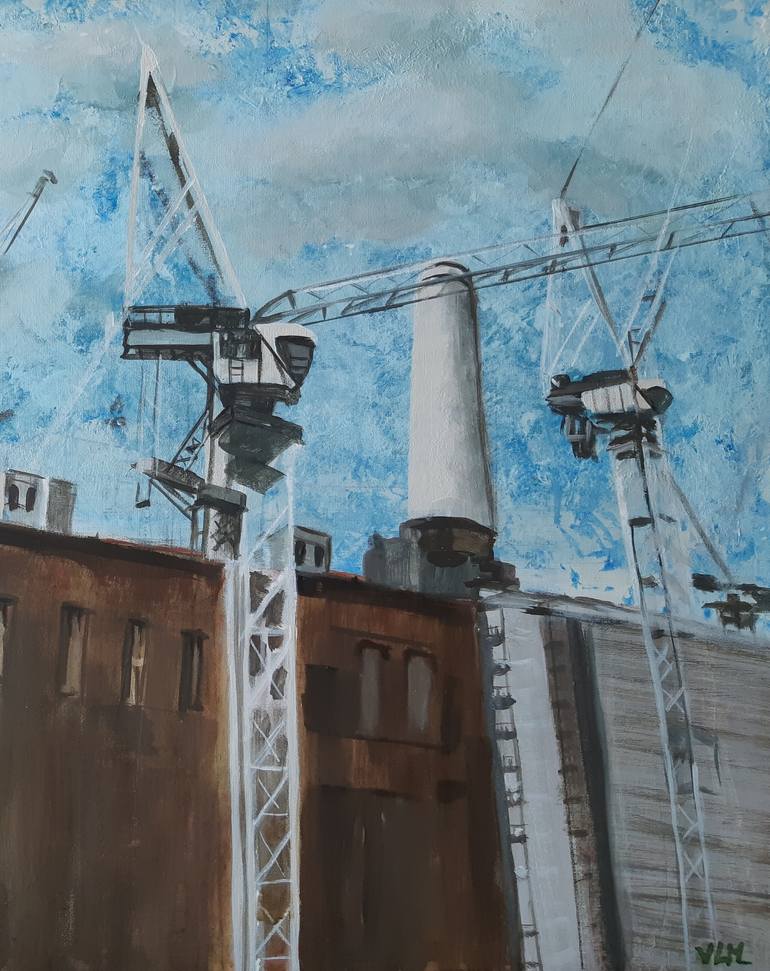 Original Documentary Architecture Painting by Valérie LE MEUR