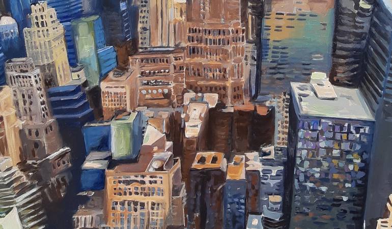 Original Cities Painting by Valérie LE MEUR