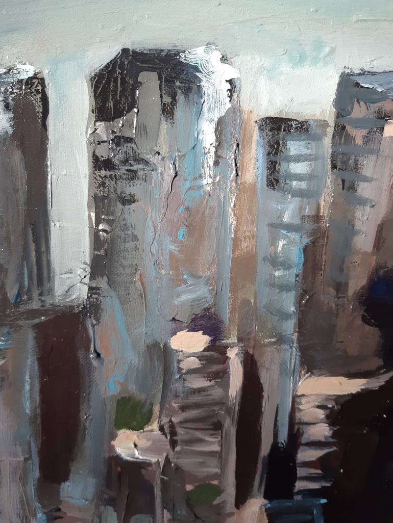 Original Expressionism Cities Painting by Valérie LE MEUR