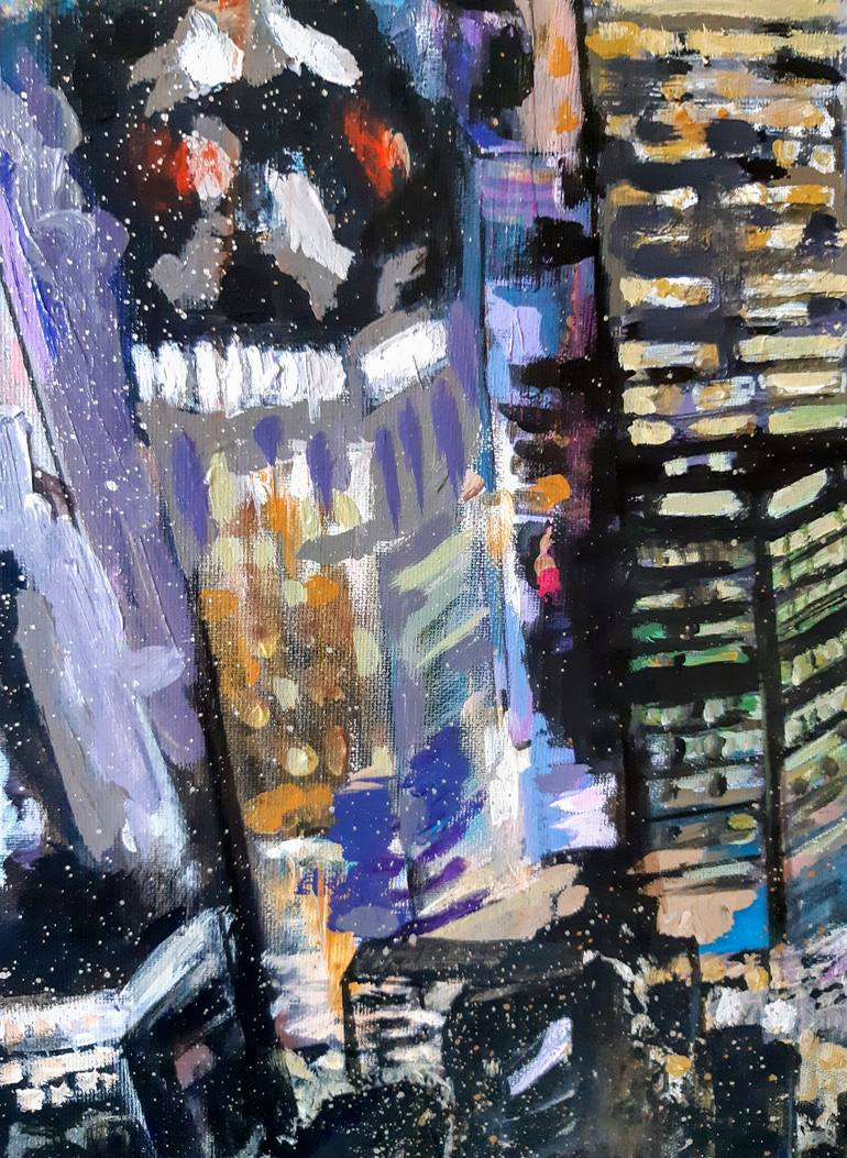 Original Abstract Expressionism Cities Painting by Valérie LE MEUR