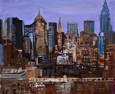 Original Expressionism Cities Paintings by Valérie LE MEUR