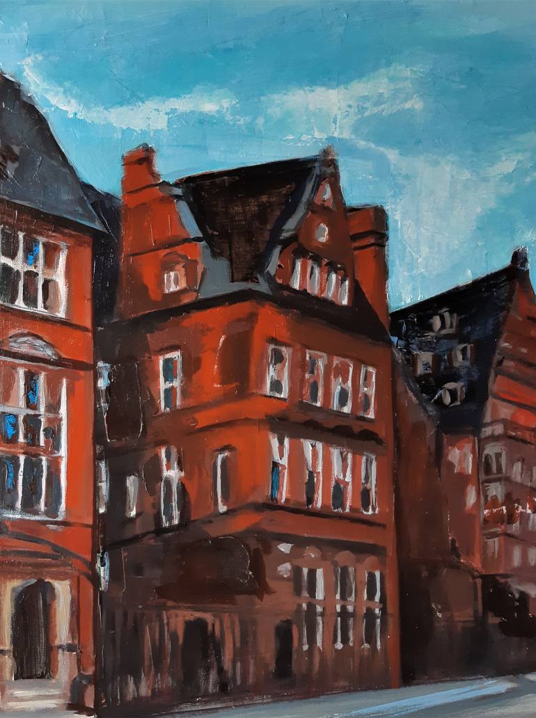 Original Documentary Architecture Painting by Valérie Le Meur