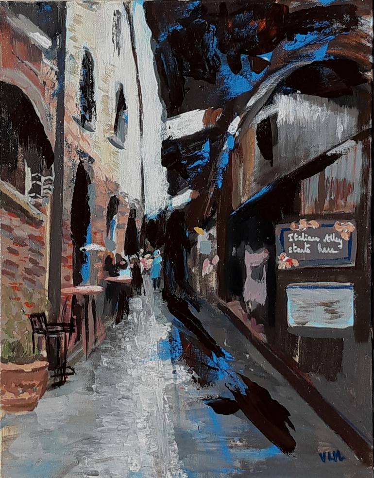 Original Art Deco Cities Paintings by Valérie Le Meur