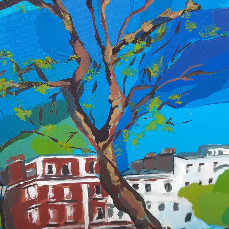 Original Art Deco Garden Painting by Valérie Le Meur