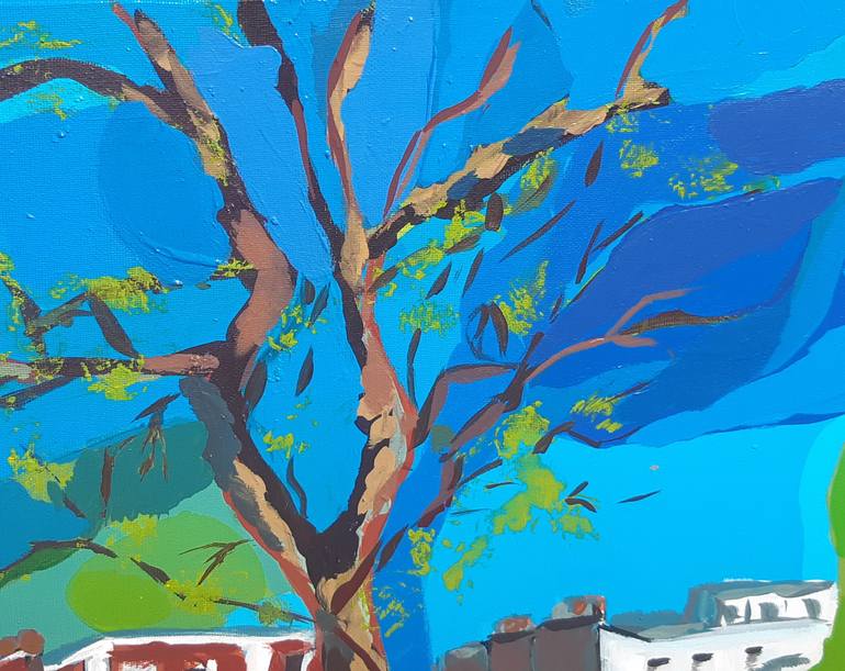 Original Art Deco Garden Painting by Valérie Le Meur