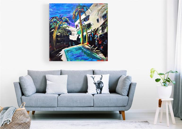 Original Art Deco Architecture Painting by Valérie Le Meur