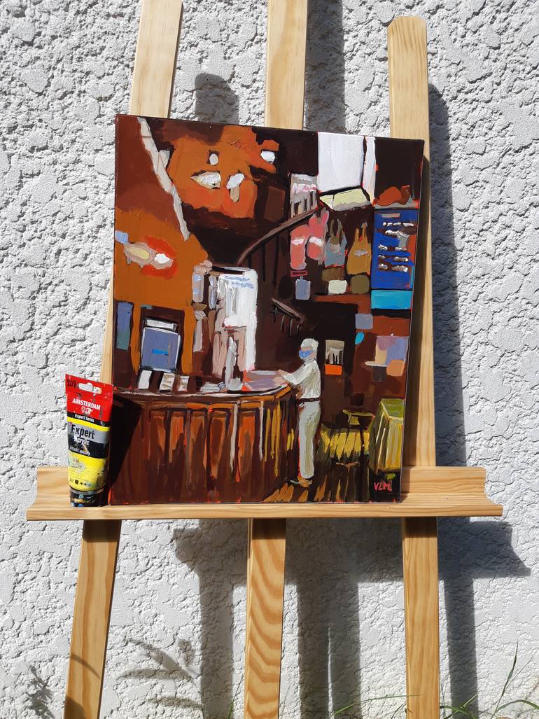 Original Art Deco Cinema Painting by Valérie Le Meur