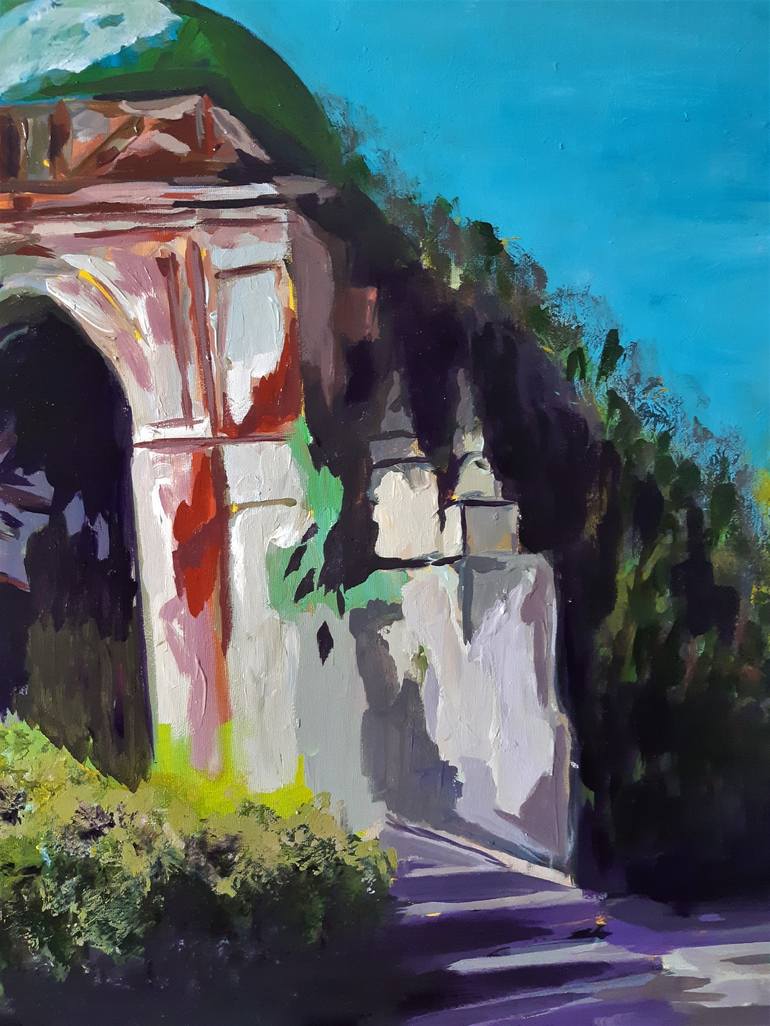 Original Art Deco Garden Painting by Valérie Le Meur