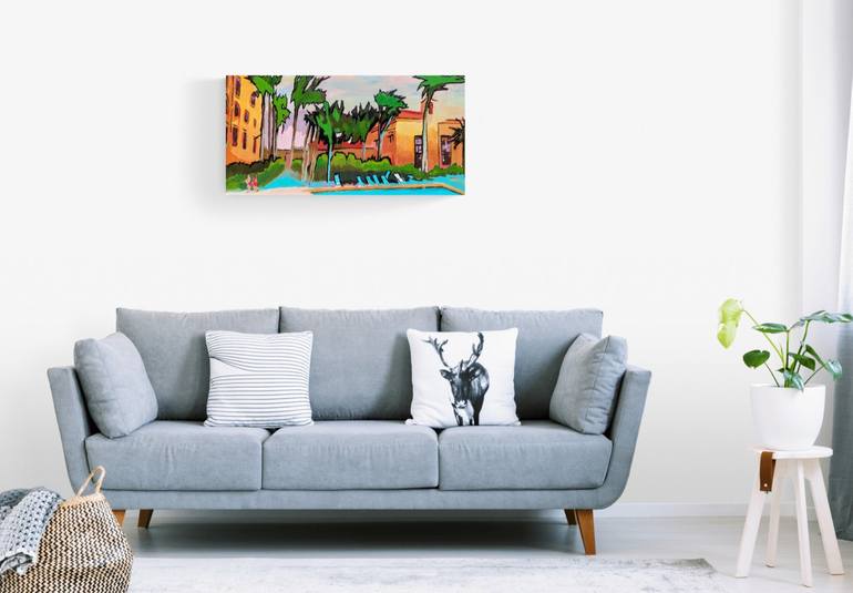 Original Art Deco Architecture Painting by Valérie Le Meur