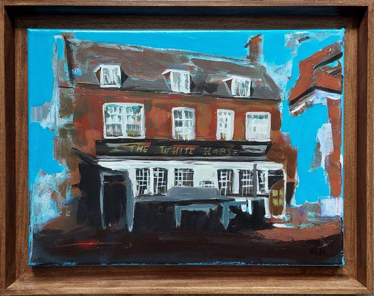 Original Art Deco Architecture Painting by Valérie Le Meur