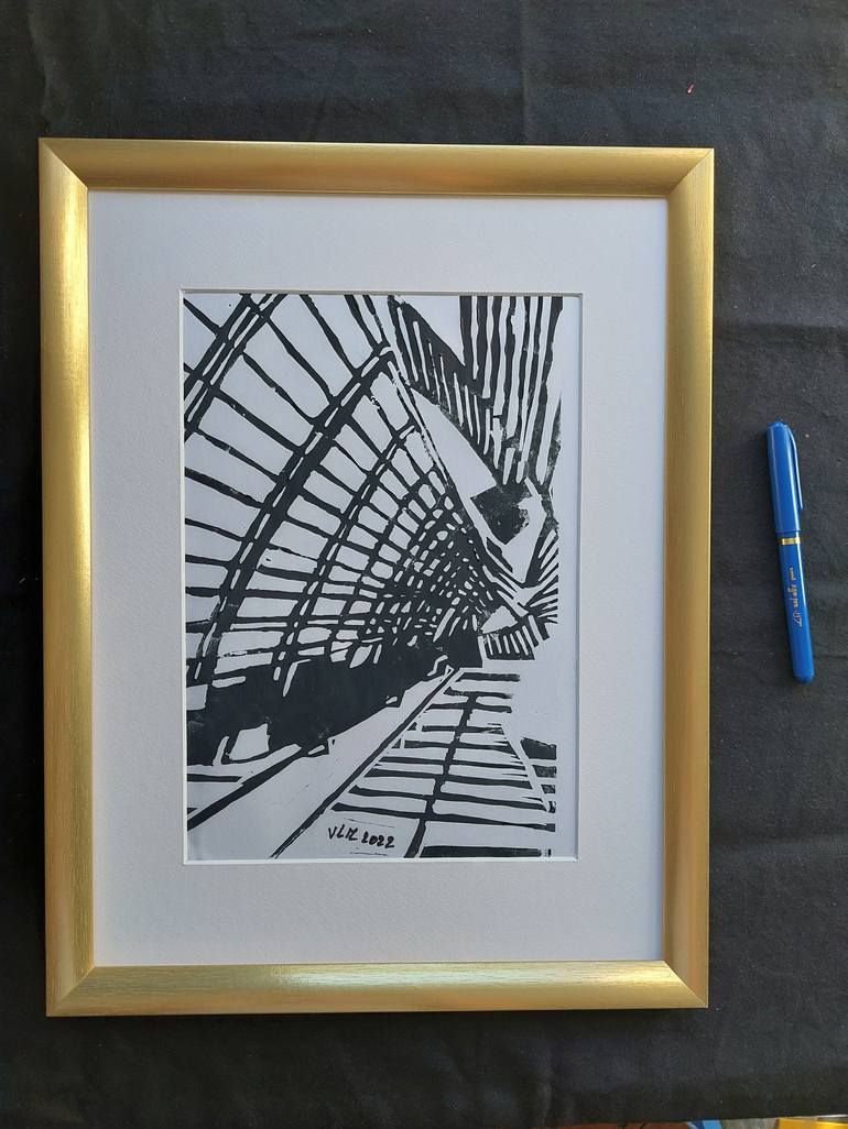 Original Art Deco Architecture Printmaking by Valérie LE MEUR