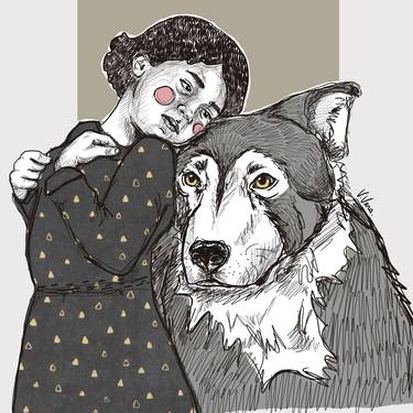 Print of Illustration Dogs Mixed Media by Virginia Vera