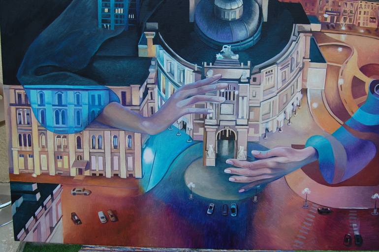 Original Conceptual People Painting by Tatyana Binovska