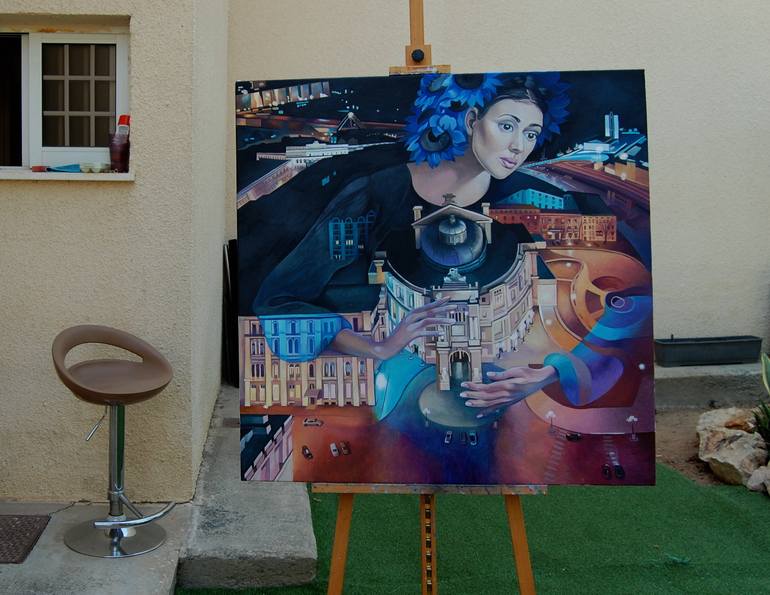 Original Conceptual People Painting by Tatyana Binovska