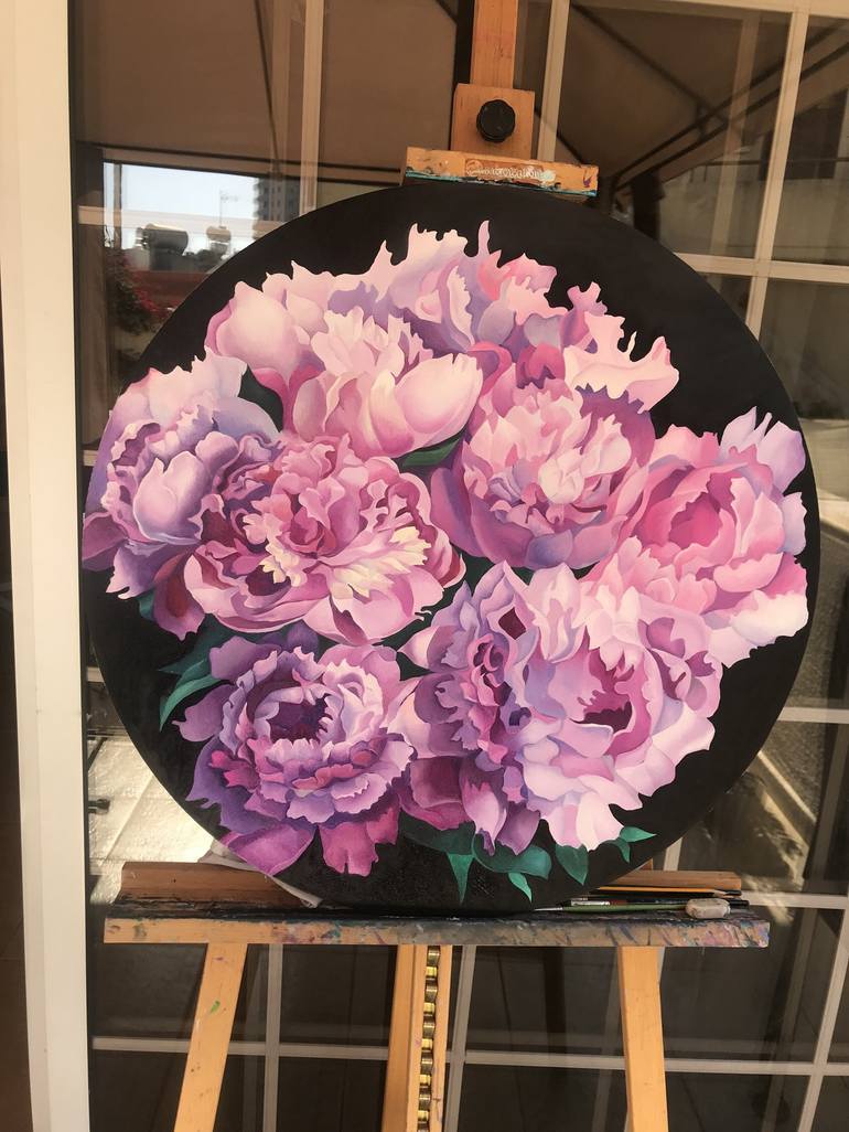 Original Pop Art Floral Painting by Tatyana Binovska