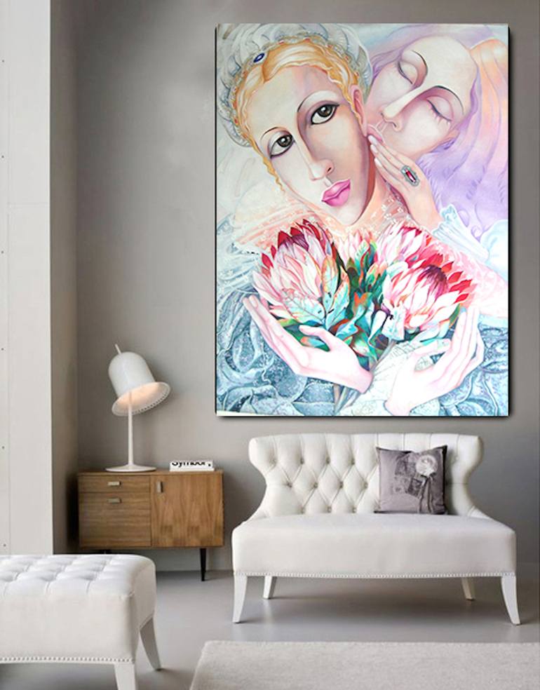 Original Expressionism Love Painting by Tatyana Binovska