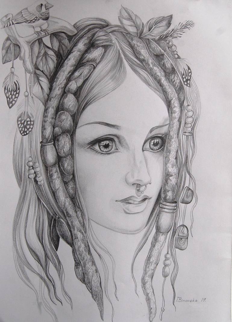 Forest Nymph Drawing by Tatyana Binovska | Saatchi Art