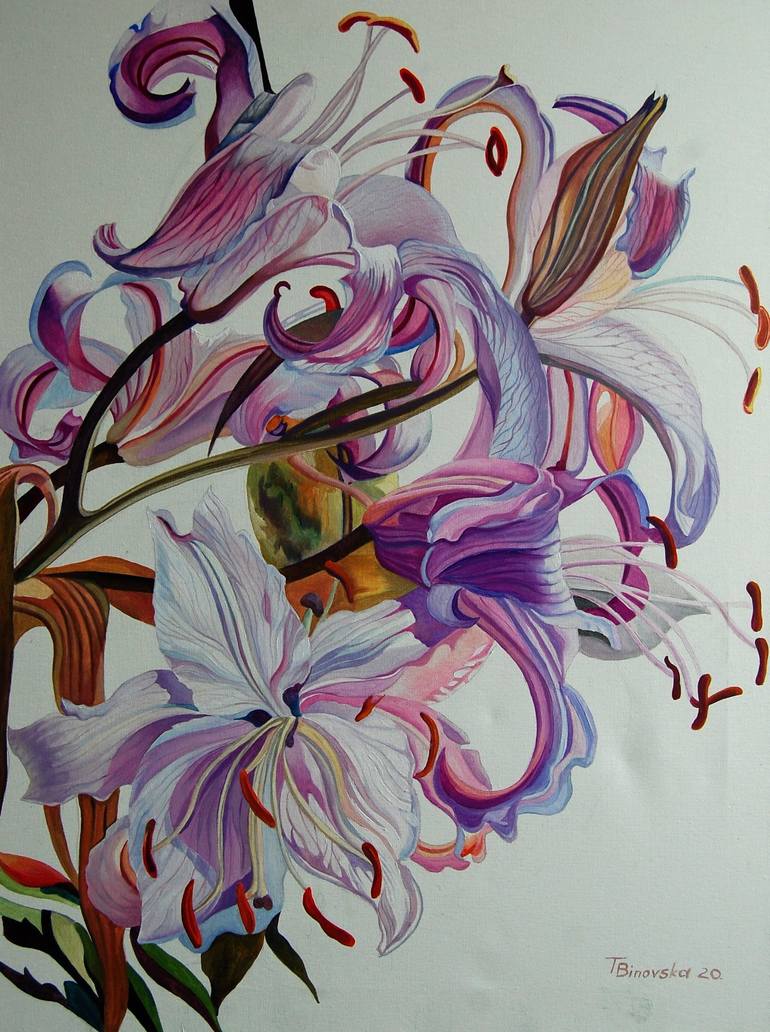 Melody of nature lines Painting by Tatyana Binovska | Saatchi Art