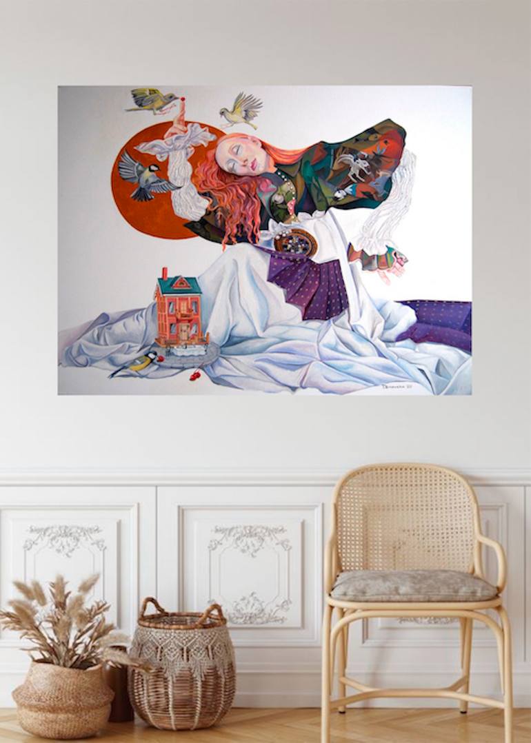 Original Figurative Fantasy Painting by Tatyana Binovska