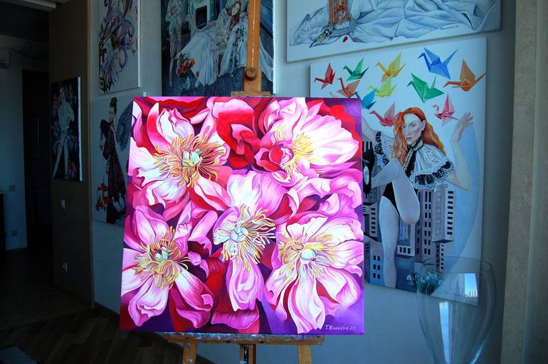 Original Expressionism Botanic Painting by Tatyana Binovska