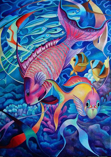 Original Fine Art Fish Paintings by Tatyana Binovska