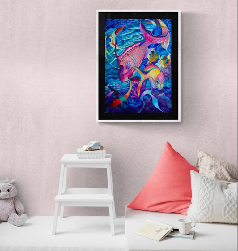 Original Fine Art Fish Painting by Tatyana Binovska