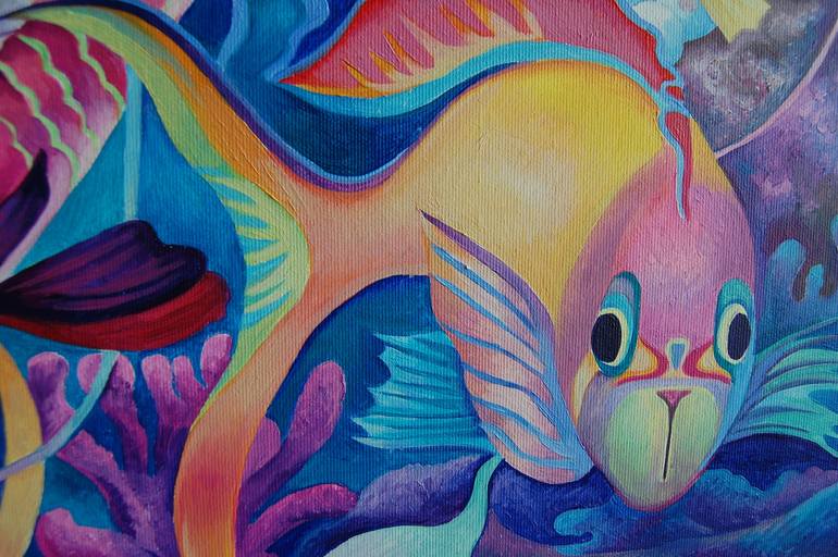 Original Fine Art Fish Painting by Tatyana Binovska