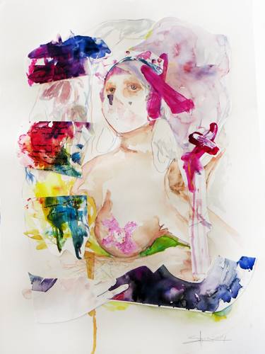 Print of Figurative Women Paintings by Sara Viloria