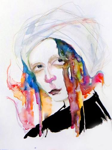 Print of Expressionism Women Paintings by Sara Viloria