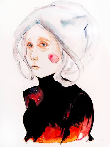 Print of Expressionism Portrait Paintings by Sara Viloria