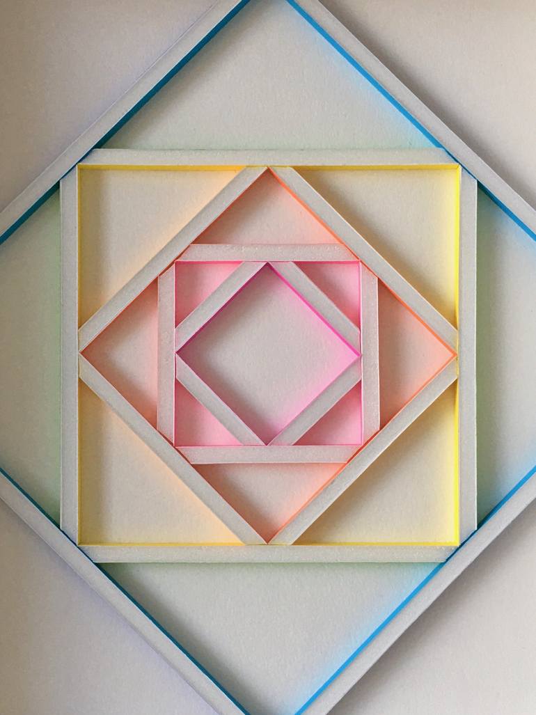 Original Abstract Geometric Collage by Yukako Shibata