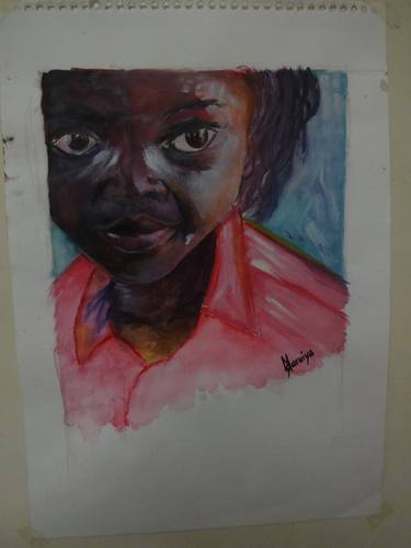 Print of Portraiture Children Paintings by George Ngaruiya