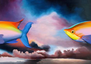 Original Figurative Fish Paintings by rob van 't hof
