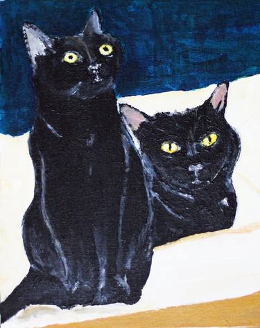 Saatchi Art Artist Dana Wheeler; Paintings, “Les Chats Noir” #art