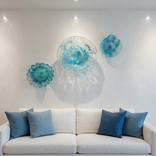 Coastal Blue Wall Sculptures Glass Look Ocean Serenity by Nikolina Andrea
