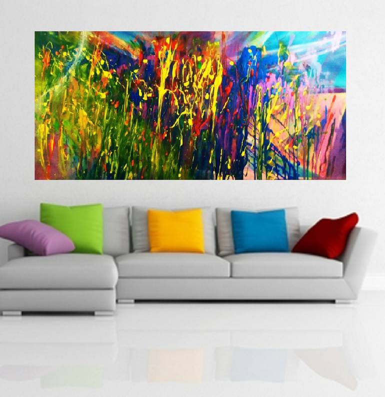 Original Abstract Expressionism Landscape Painting by Nikolina Andrea