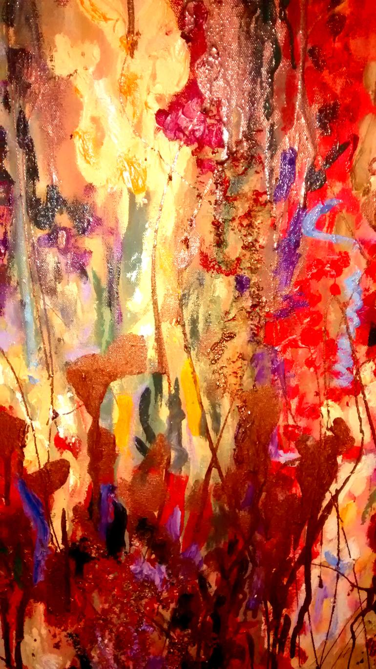 Original Abstract Expressionism Floral Painting by Jacquelyn Herndon