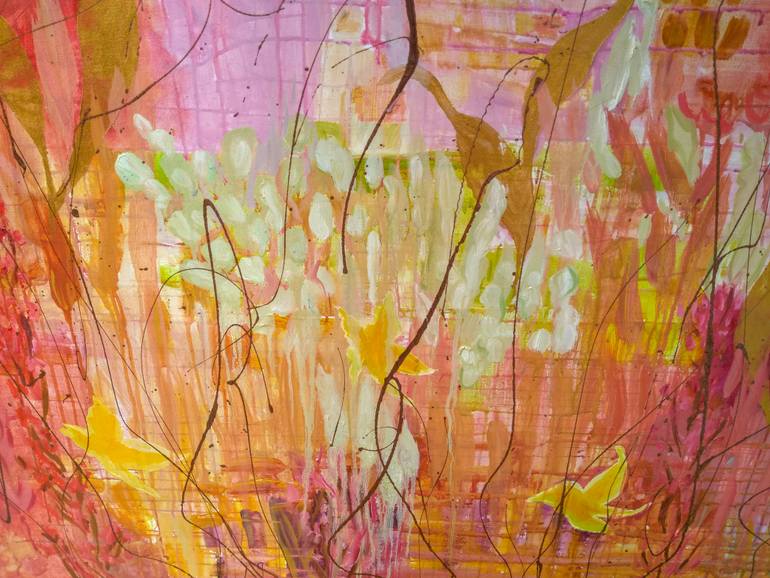 Original Abstract Garden Painting by Jacquelyn Herndon