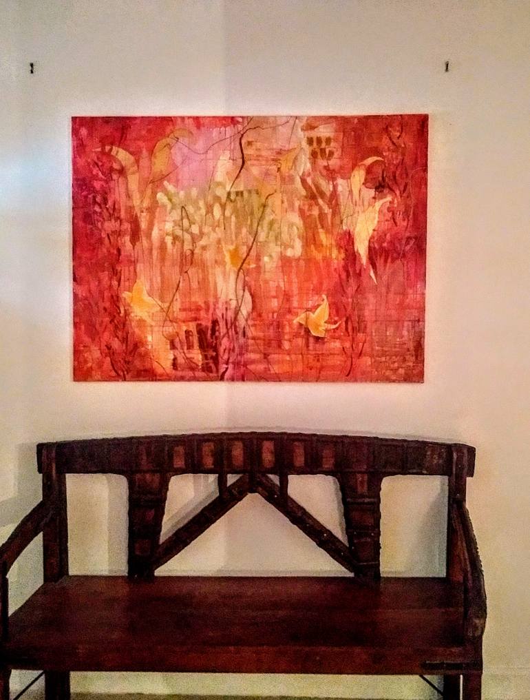 Original Abstract Garden Painting by Jacquelyn Herndon