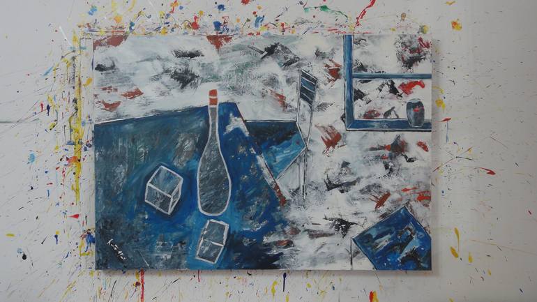 Original Abstract Still Life Painting by Roberto Mansi