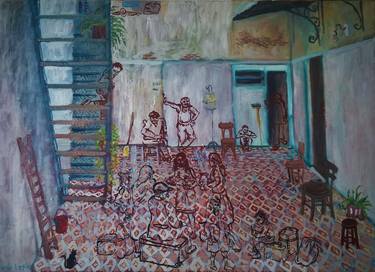 Print of Expressionism Interiors Paintings by Ricardo Lapin