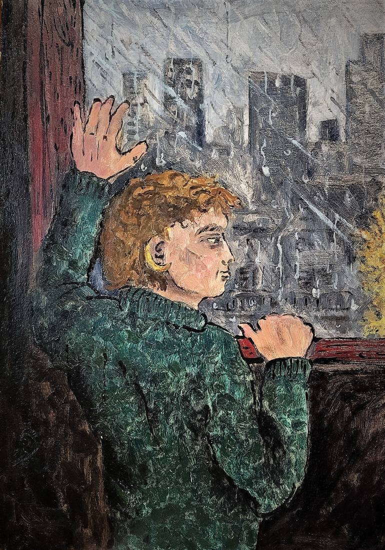 Original Expressionism Children Painting by Ricardo Lapin