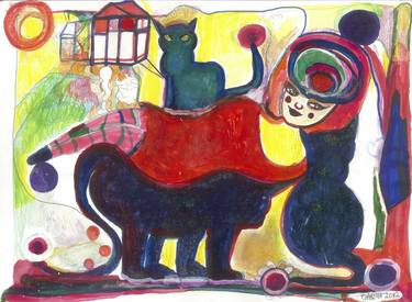 Original Figurative Erotic Drawing by Thalma Goldman Cohen