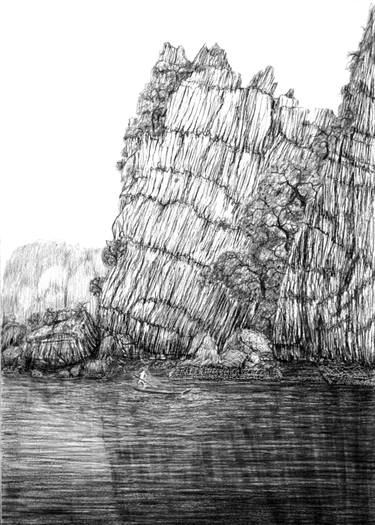 Original Realism Seascape Drawings by Phong Trinh