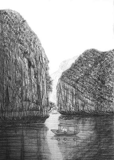 Original Seascape Drawings by Phong Trinh