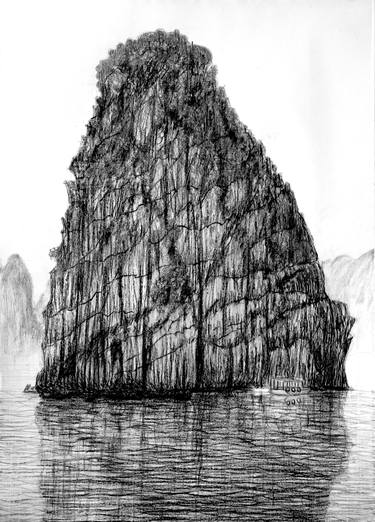 Print of Seascape Drawings by Phong Trinh
