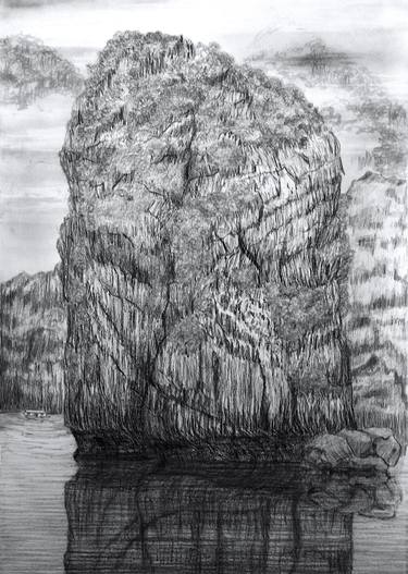 Print of Seascape Drawings by Phong Trinh
