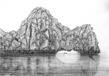Original Abstract Seascape Drawings by Phong Trinh