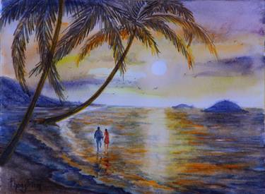 Print of Impressionism Beach Paintings by Phong Trinh