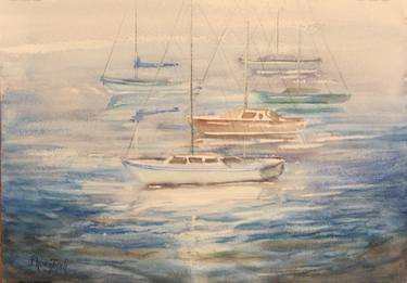 Original Fine Art Boat Paintings by Phong Trinh